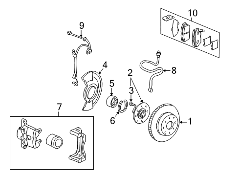Hub Assembly, Front Diagram for 44600-ST7-R00