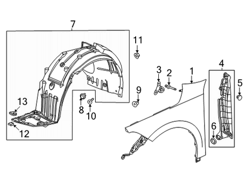 2022 Honda Civic Fender & Components Diagram 2