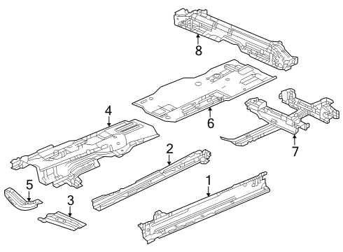 2024 Honda CR-V Floor & Rails Diagram