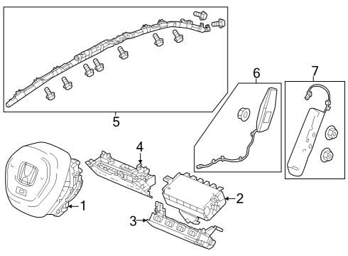 2023 Honda Accord Hybrid Air Bag Components Diagram 1