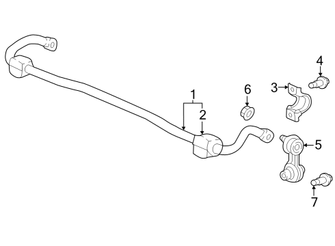 2024 Honda CR-V Stabilizer Bar & Components - Rear Diagram 2
