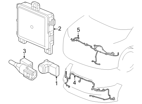 2023 Honda Accord Electrical Components - Front Bumper Diagram