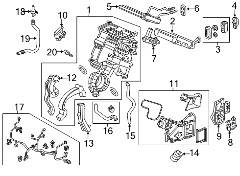 2023 Honda Passport A/C Evaporator & Heater Components Diagram