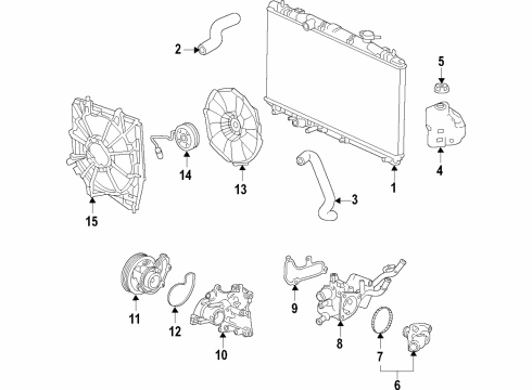 2022 Honda Accord Hybrid Cooling System, Radiator, Water Pump, Cooling Fan Diagram 4