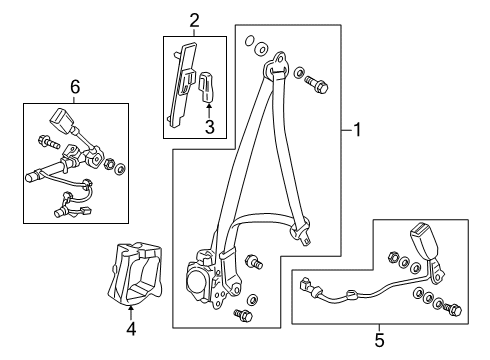 2023 Honda Passport Front Seat Belts Diagram