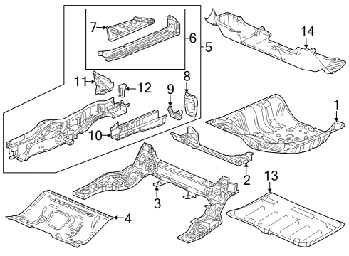 2022 Honda Civic Rear Floor & Rails Diagram 2