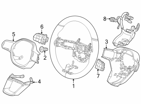 2024 Honda HR-V Steering Wheel & Trim Diagram