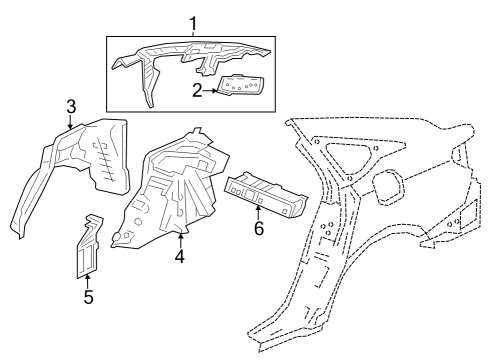 2023 Honda Accord Inner Structure - Quarter Panel Diagram