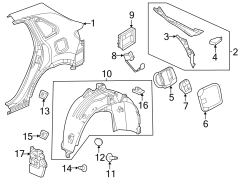 2023 Honda HR-V Quarter Panel & Components Diagram