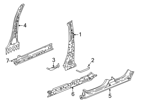 2022 Honda CR-V Center Pillar & Rocker Diagram