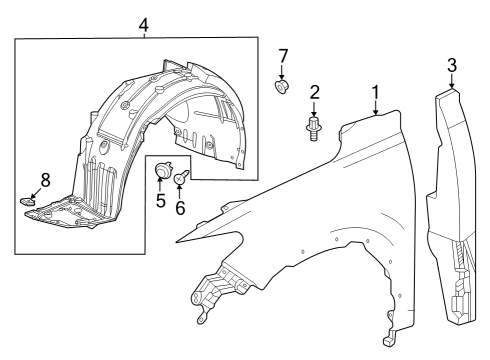 2023 Honda HR-V Fender & Components Diagram