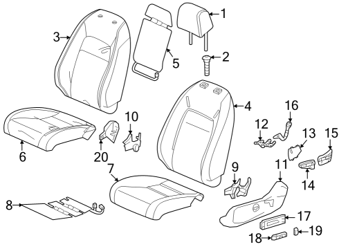 2024 Honda HR-V Driver Seat Components Diagram 1