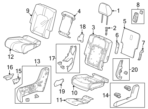 2024 Honda Pilot Second Row Seats Diagram 3