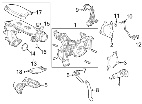 2024 Honda CR-V Turbocharger & Components Diagram