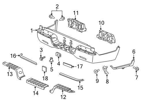 2023 Honda Ridgeline Bumper & Components - Rear Diagram