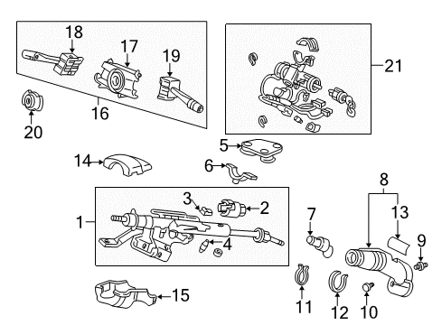 Cover Column *YR164L* Diagram for 77360-ST7-507ZB