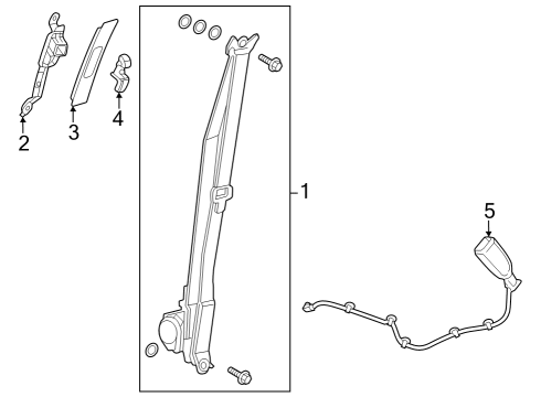2023 Honda Pilot Front Seat Belts Diagram