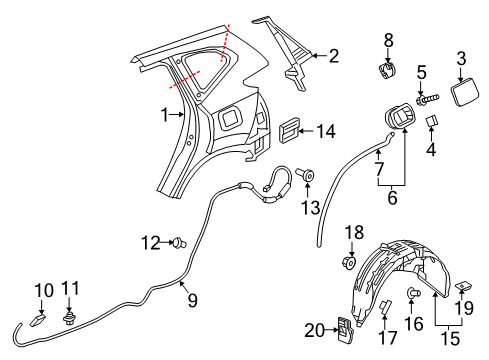 2022 Honda CR-V Quarter Panel & Components Diagram