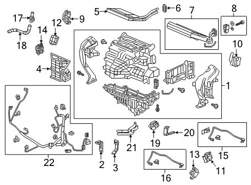 2023 Honda Odyssey A/C Evaporator & Heater Components Diagram