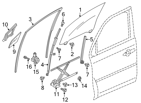 2022 Honda Passport Front Door Diagram 1