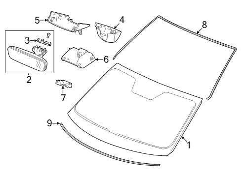 2024 Honda Pilot MIRROR, REARVIEW Diagram for 76400-T90-A01