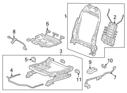 2024 Honda HR-V Driver Seat Components Diagram 2