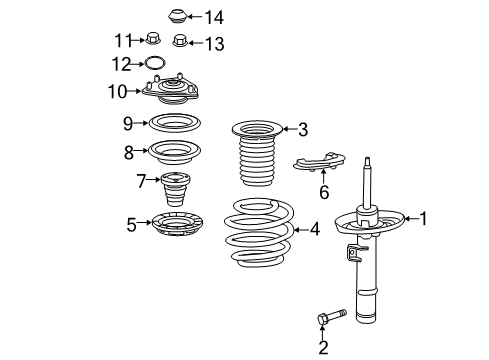 2022 Honda Accord Hybrid Struts & Components - Front Diagram