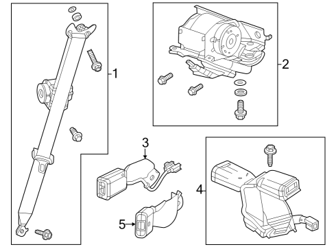 2023 Honda Pilot Third Row Seat Belts Diagram