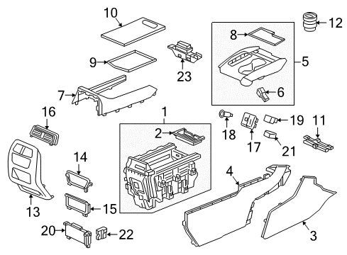 2023 Honda Ridgeline Center Console Diagram 2