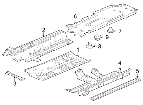 2024 Honda Accord Hybrid Floor & Rails Diagram