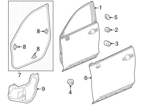 2023 Honda CR-V Hybrid Door & Components Diagram 1