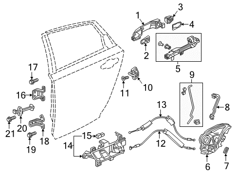 2022 Honda Accord Hybrid Lock & Hardware Diagram 2