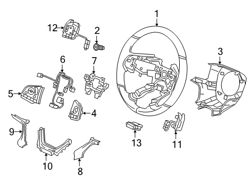 2023 Honda Odyssey Steering Wheel & Trim Diagram