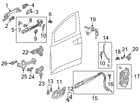 2024 Honda Odyssey Lock & Hardware Diagram 1