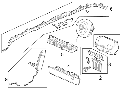 2023 Honda Pilot Air Bag Components Diagram 1