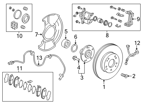 2022 Honda Accord Brake Components Diagram 1