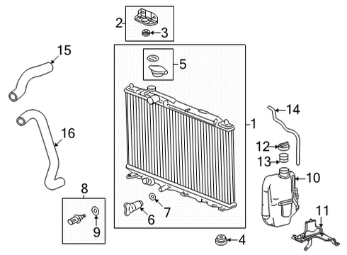 2023 Honda Civic Radiator & Components Diagram 2