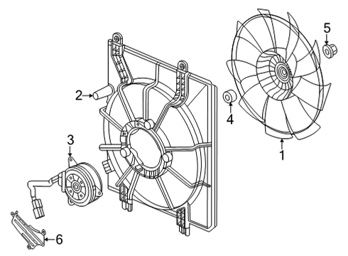 2022 Honda Civic Cooling System, Radiator, Water Pump, Cooling Fan Diagram 1