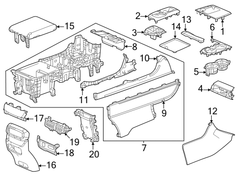 2023 Honda Pilot Console Diagram