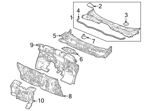 2023 Honda Pilot Cowl Diagram