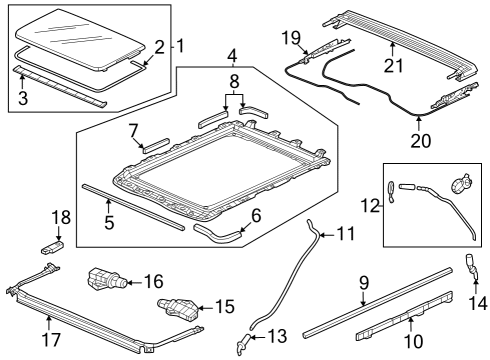 2023 Honda Pilot SEAL, FR Diagram for 70205-T90-A31