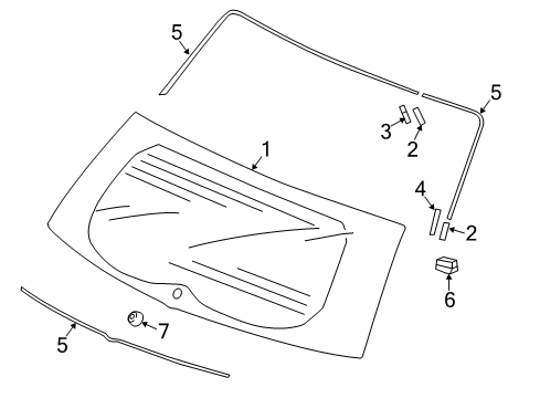 2022 Honda CR-V Hybrid Glass - Lift Gate Diagram