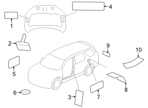 2024 Honda Pilot Information Labels Diagram