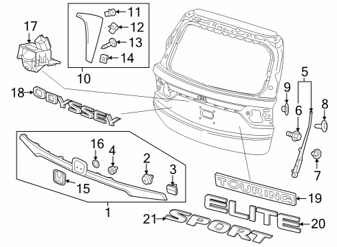 2024 Honda Odyssey Exterior Trim - Lift Gate Diagram