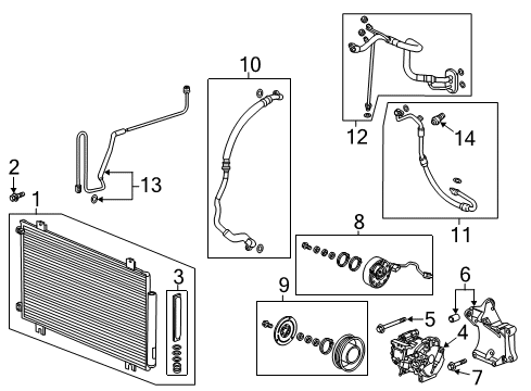 2023 Honda Odyssey Condenser, Compressor & Lines Diagram