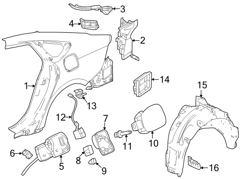 2023 Honda Accord Quarter Panel & Components Diagram