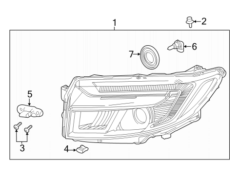 2022 Honda Passport Headlamp Components Diagram