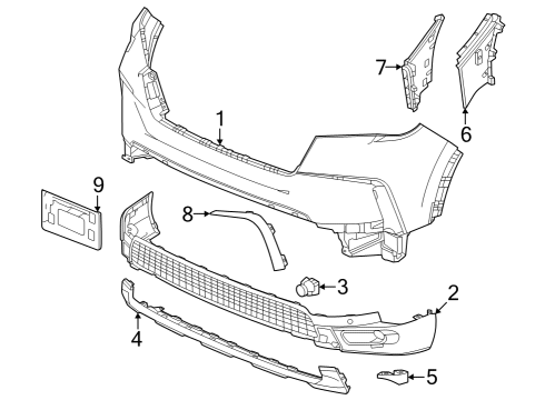 2024 Honda Pilot Bumper & Components - Front Diagram 1