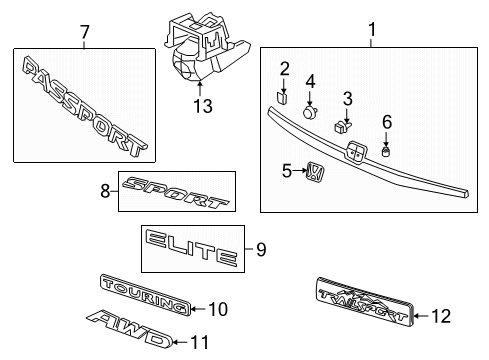 2022 Honda Passport Parking Aid Diagram 3