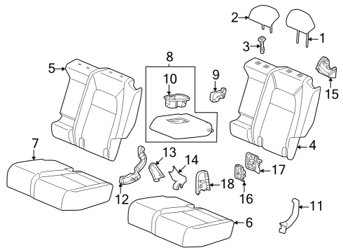 2023 Honda CR-V Hybrid Rear Seat Components Diagram 3